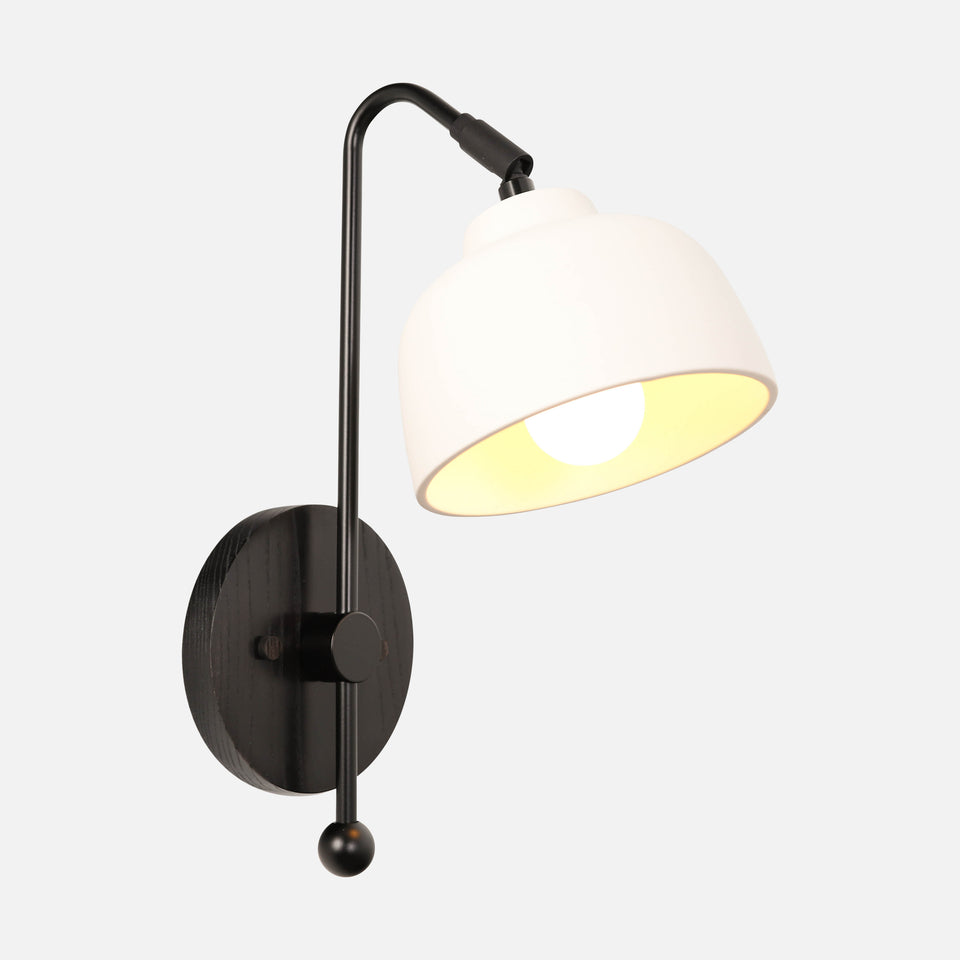 Black Ash, Matte Black Arm, White Porcelain