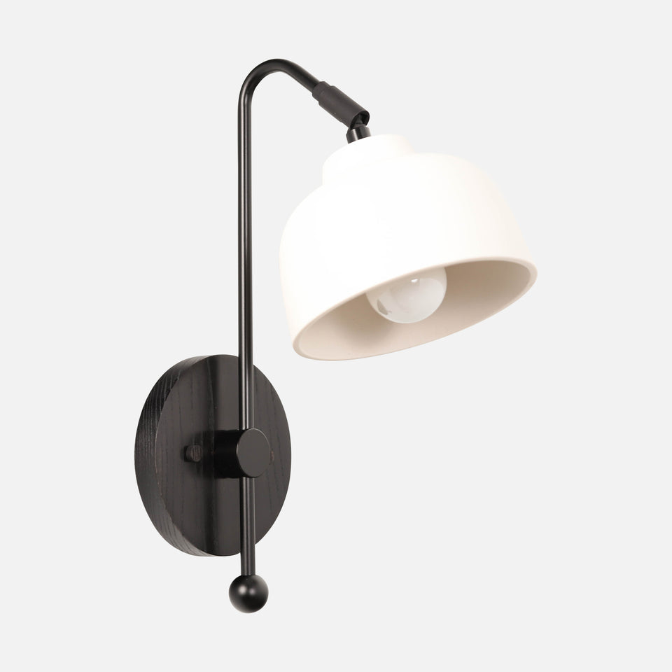 Black Ash, Matte Black Arm, White Porcelain