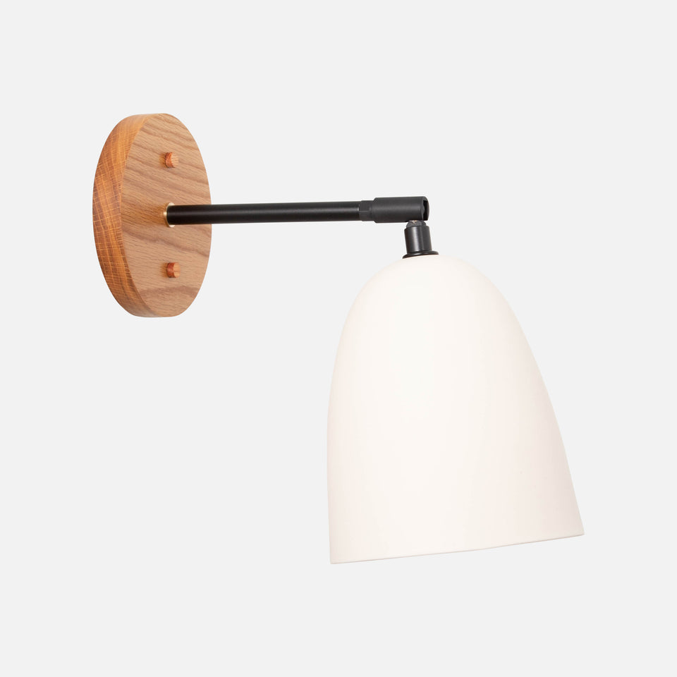 White Oak, Matte Black, White Porcelain