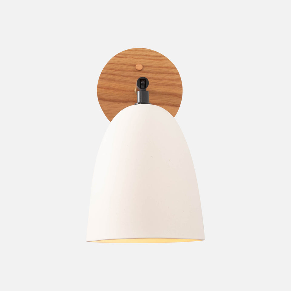 White Oak, Matte Black, White Poreclain