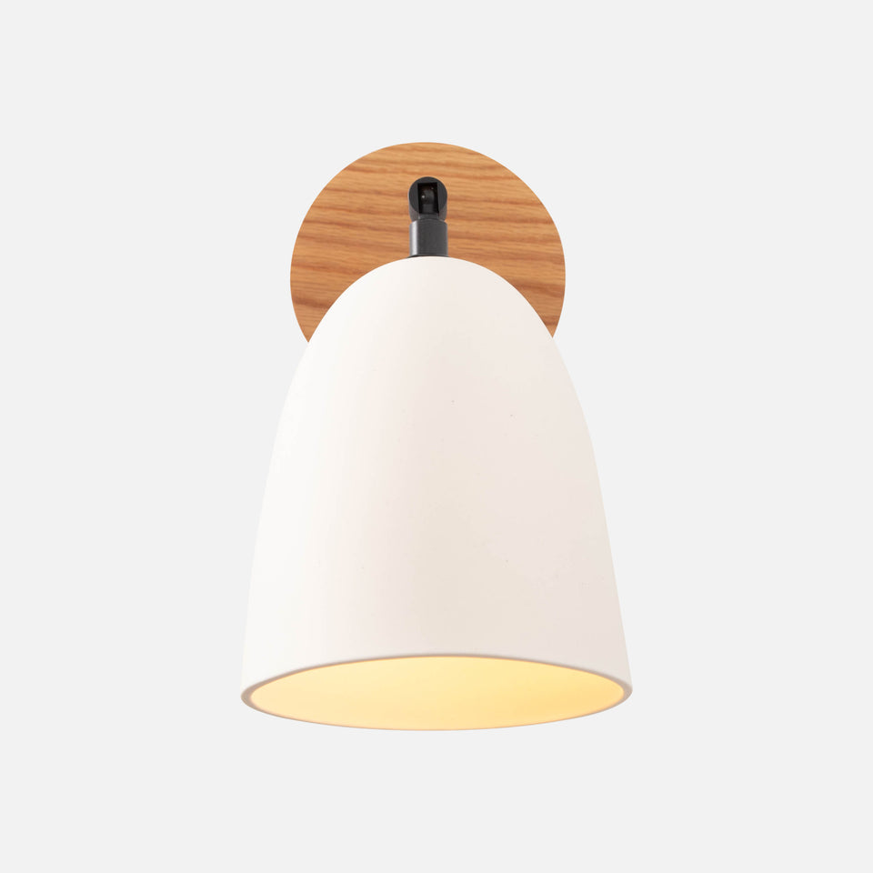 White Oak, Matte Black, White Porcelain