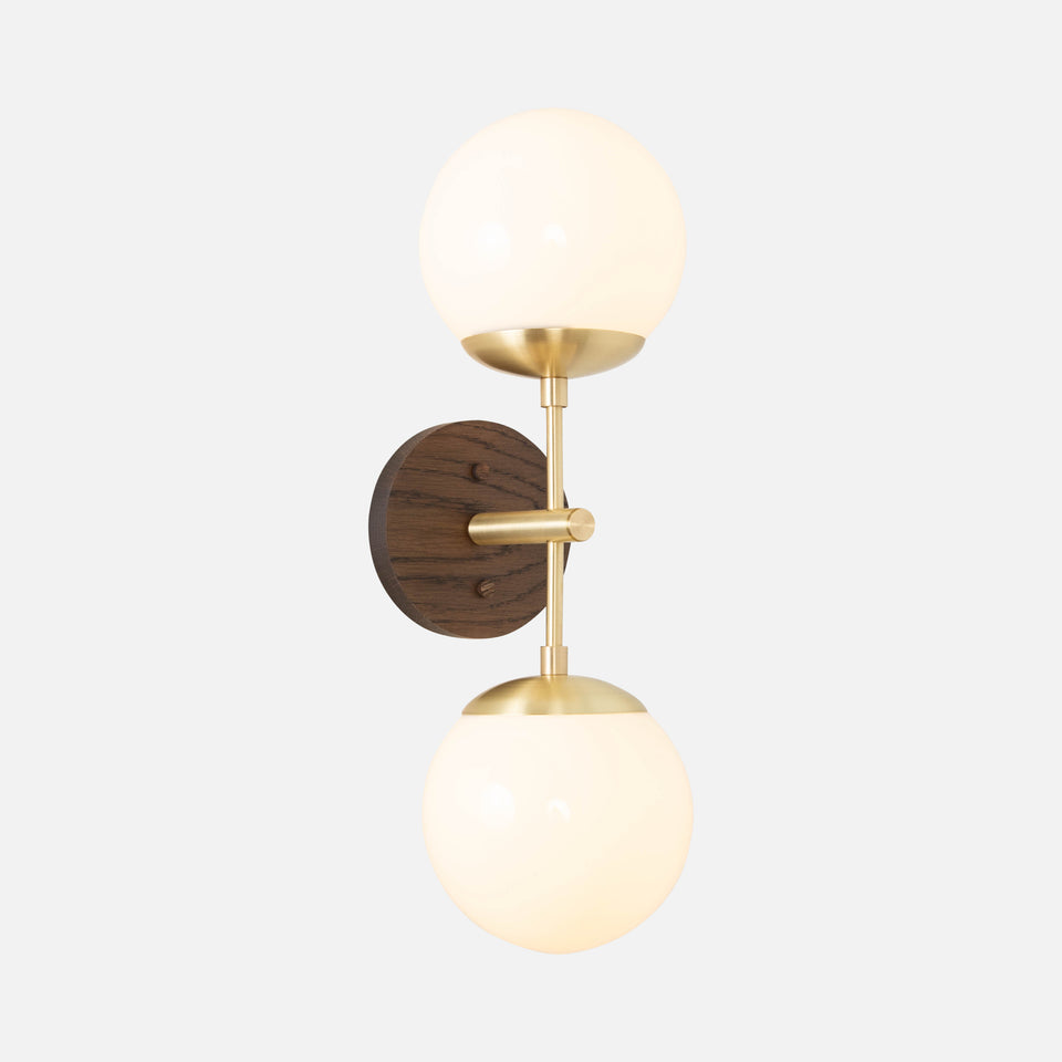 Charcoal Oak, Classic Brass, Original Frosted