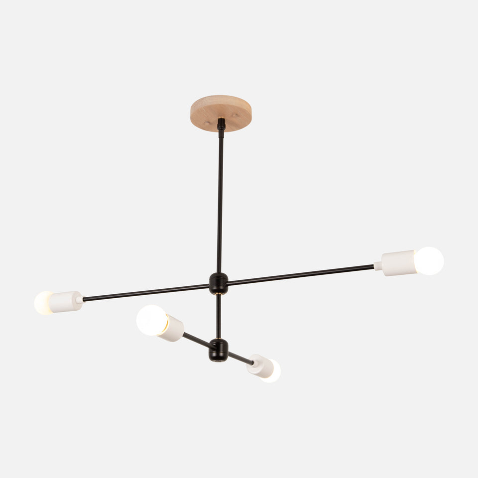 Cornsilk Oak, Matte Black Arms, Satin White Accents