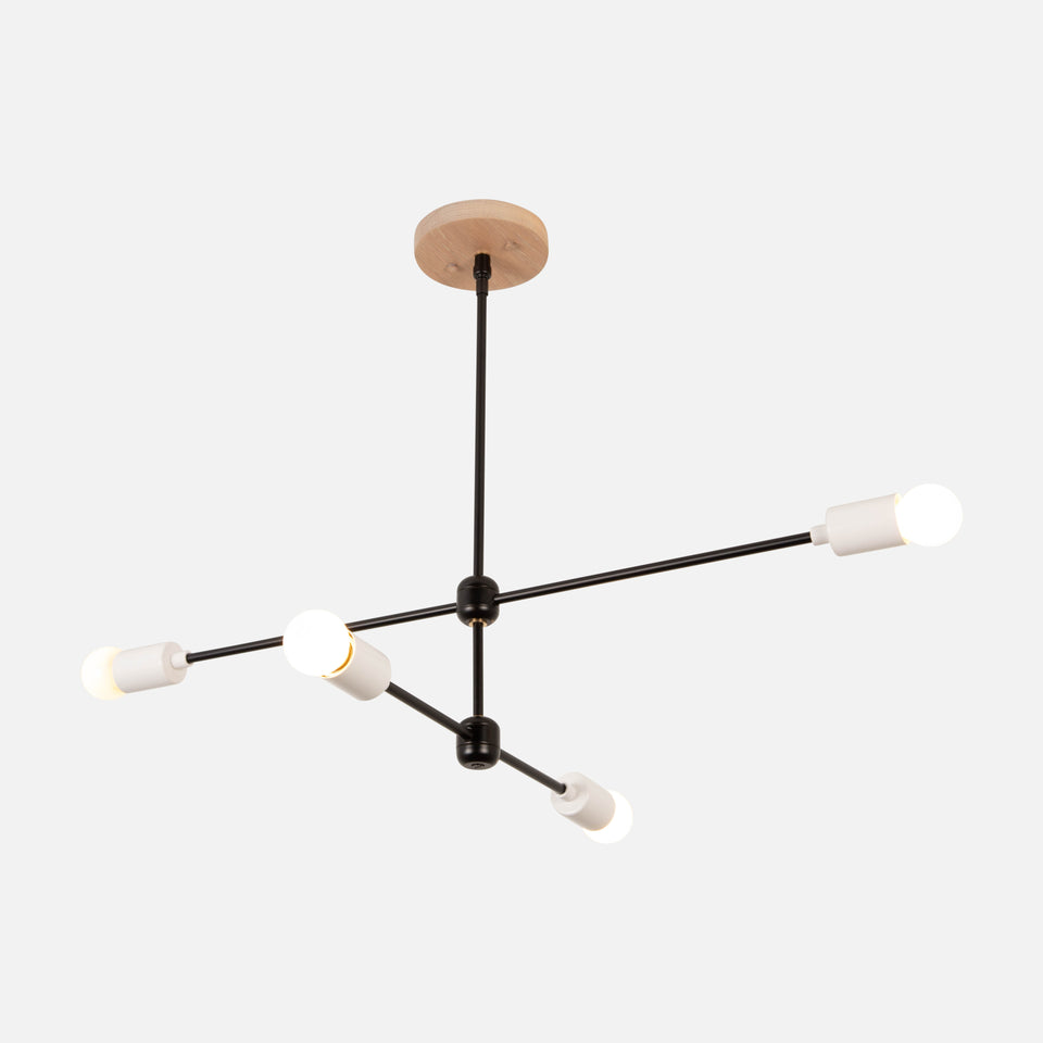 Cornsilk Oak, Matte Black Arms, Satin White Accents