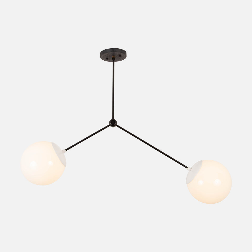 Black Ash, Matte Black Arms, Satin White Shade/Couplings, Original Frosted