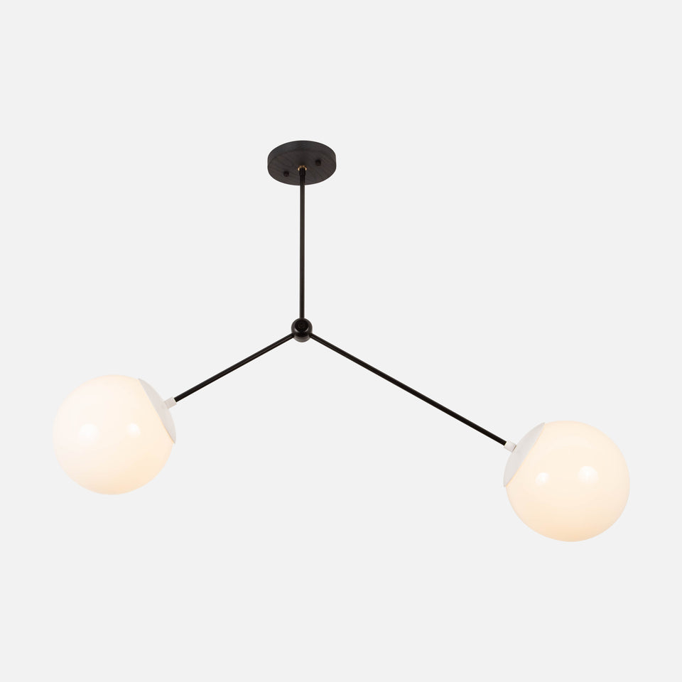 Black Ash, Matte Black Arms, Satin White Shades/Couplings, Original Frosted