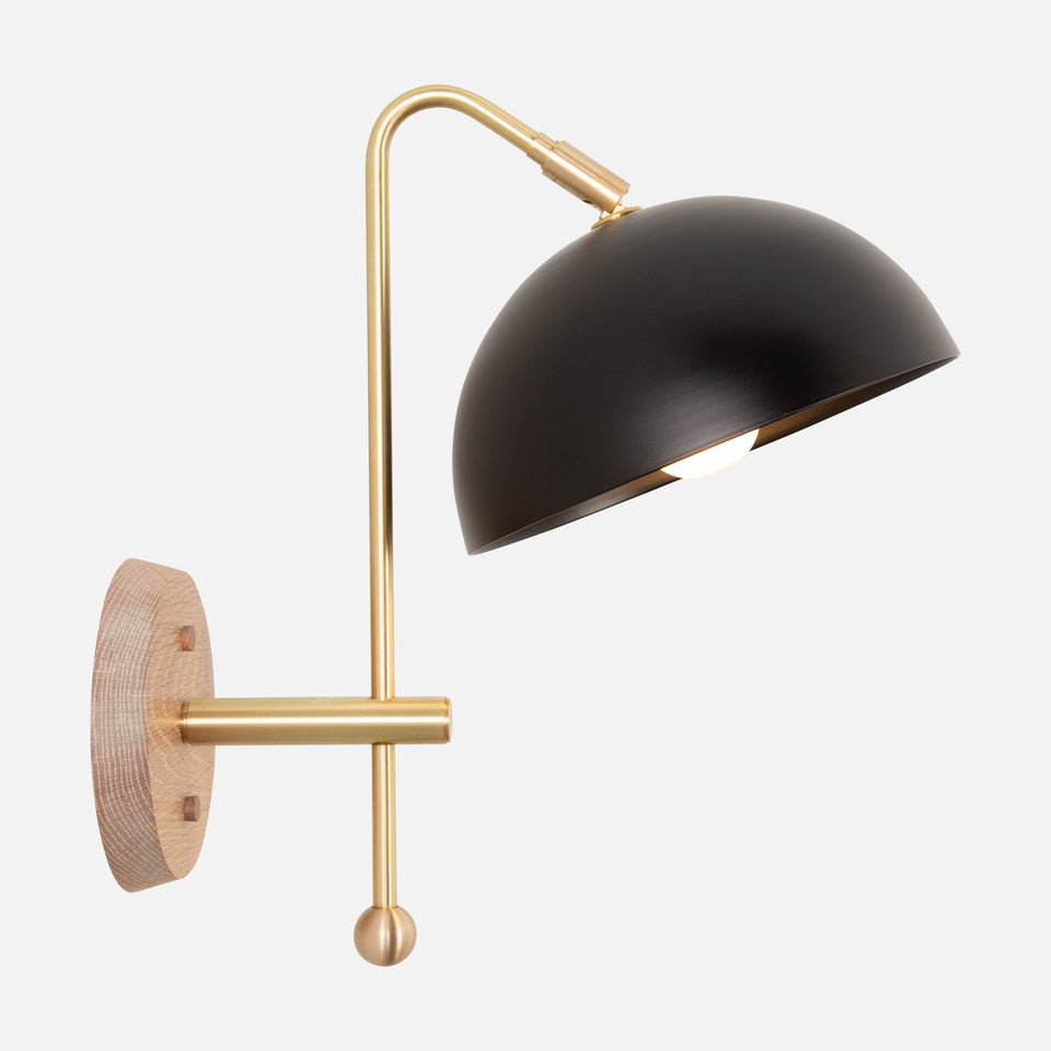 Cotton White, Classic Brass Arm, Matte Black Shade