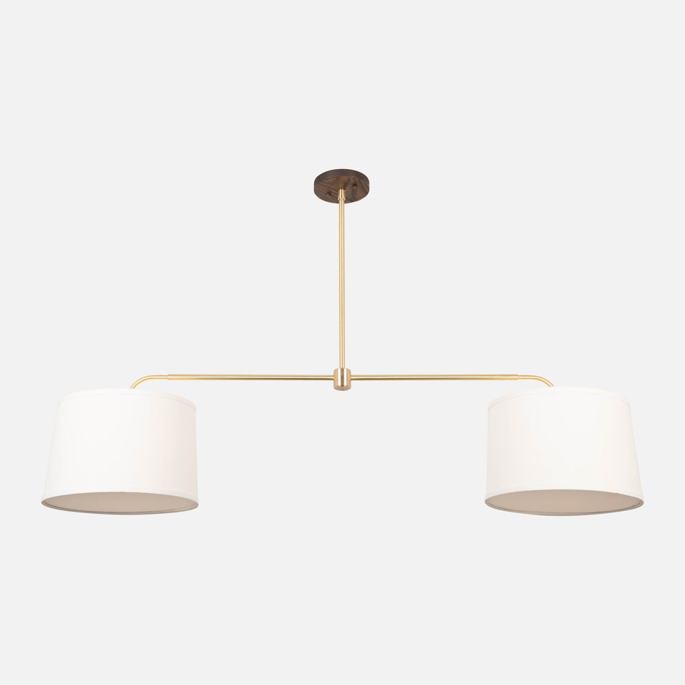 Walnut, Classic Brass, White Linen