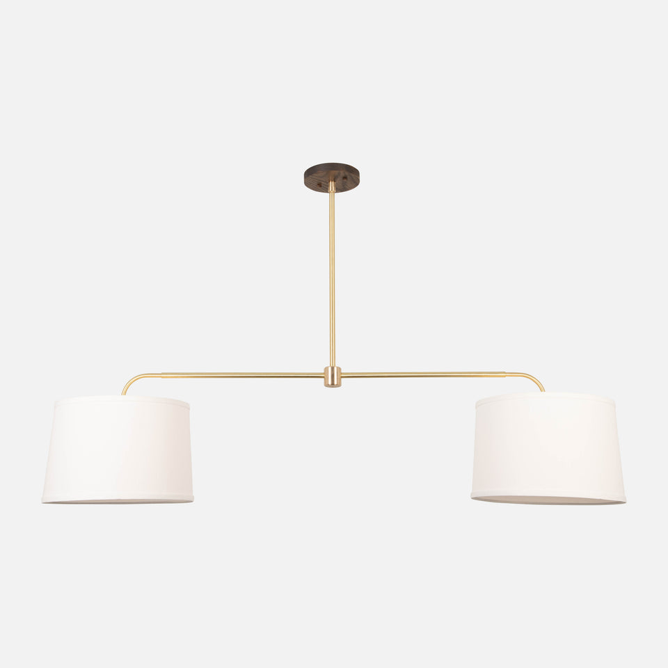Walnut, Classic Brass, White Linen