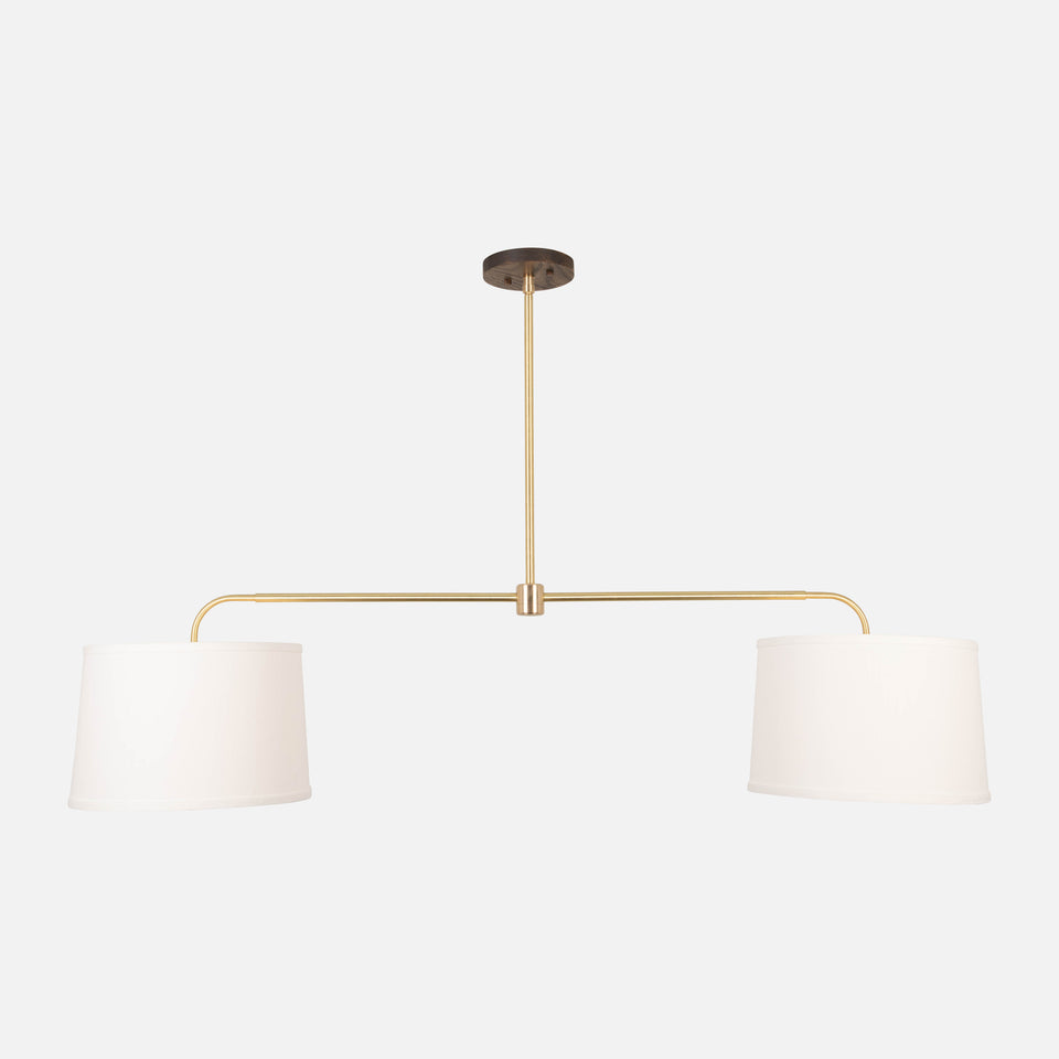 Walnut, Classic Brass, White Linen