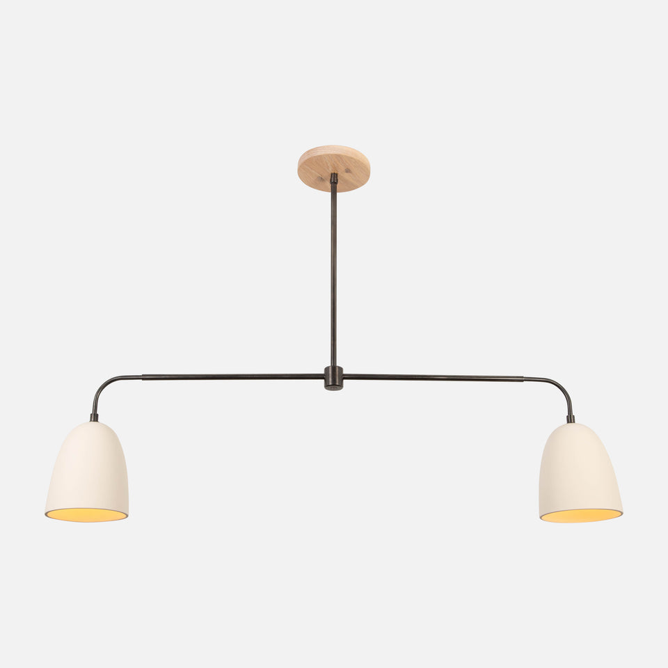 Cornsilk Oak, Oxidized Brass, White Porcelain