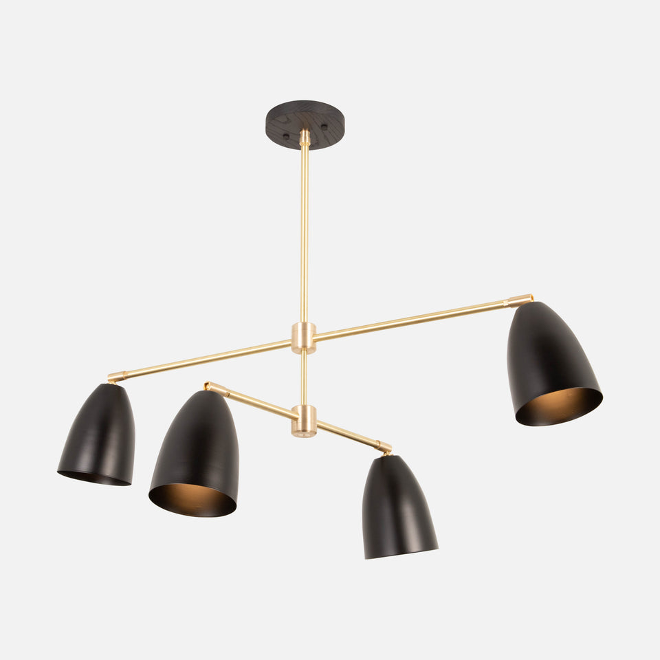 Black Ash, Classic Brass, Matte Black Shade