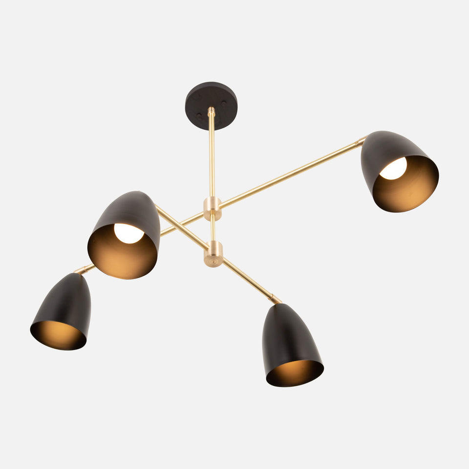 Black Ash, Classic Brass, Matte Black Shade