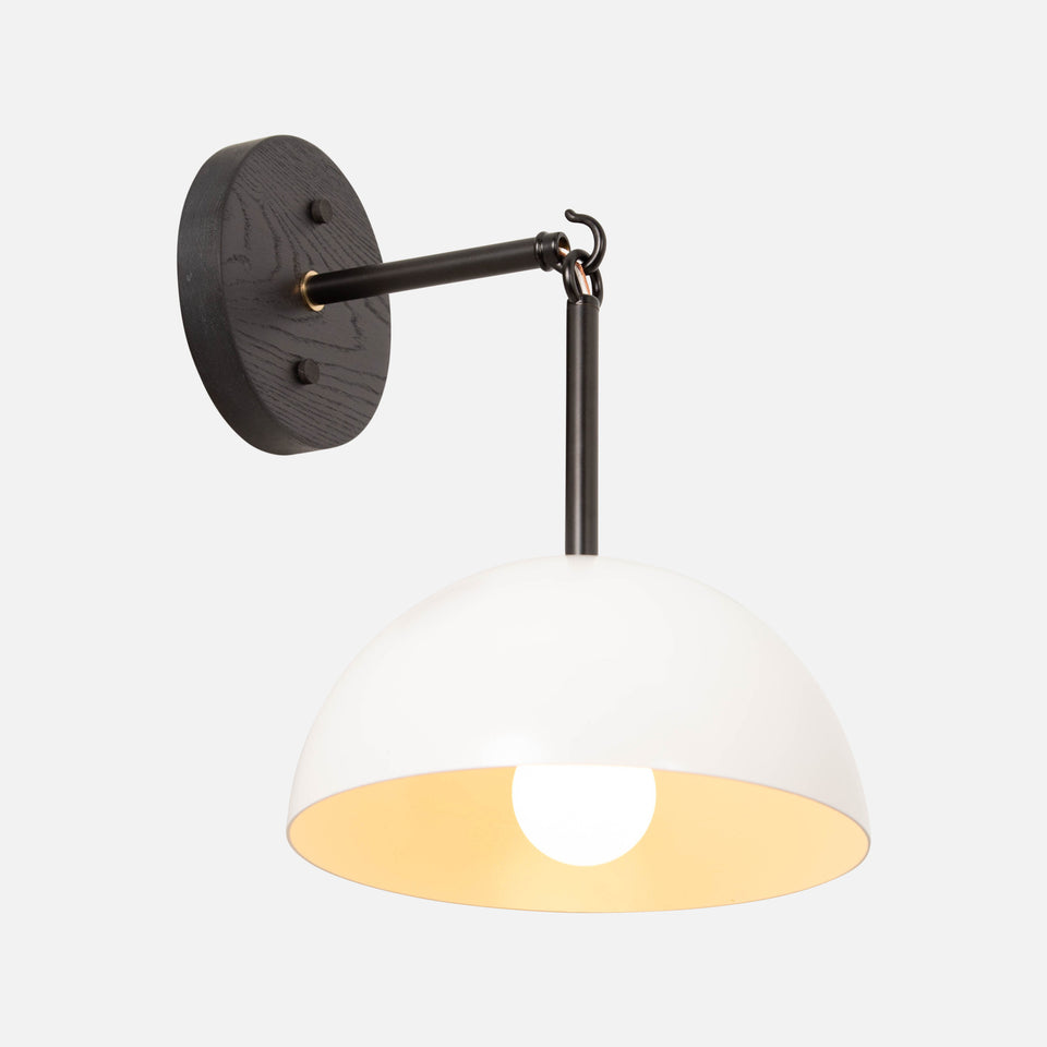 Black Ash, Matte Black Arms, Satin White Shade