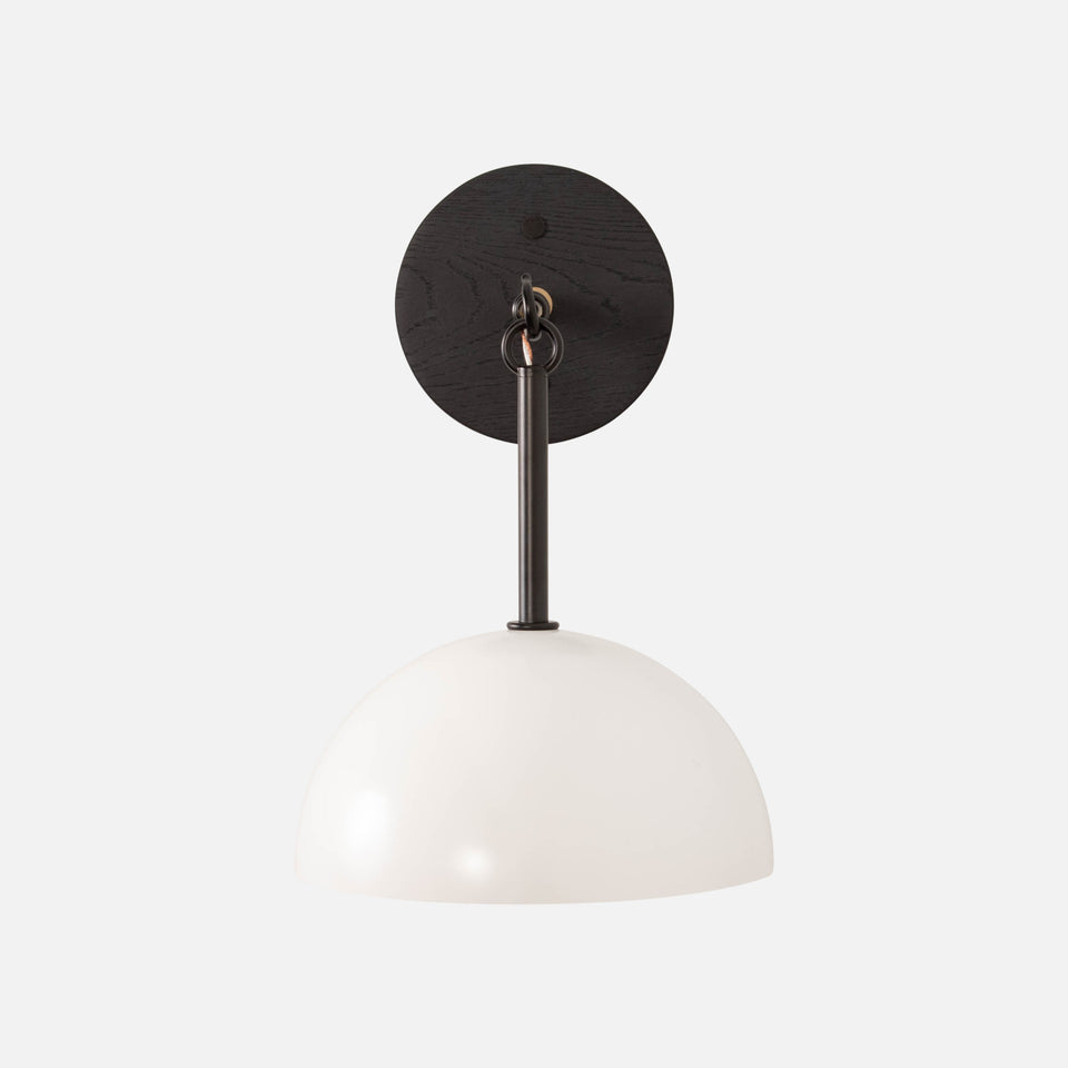 Black Ash, Matte Black Arms, Satin White Shade