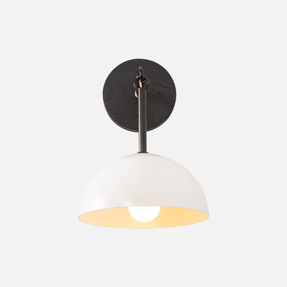 Black Ash. Matte Black Arms, Satin White Shade