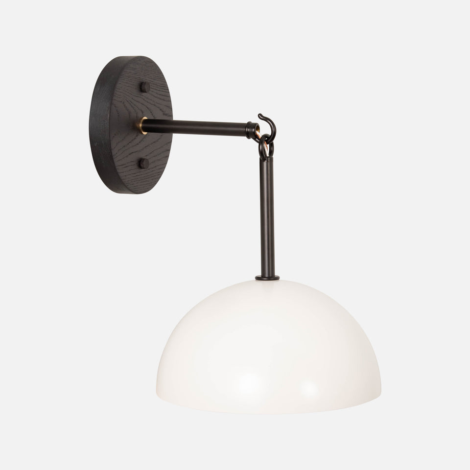 Black Ash, Matte Black Arms, Satin White Shade