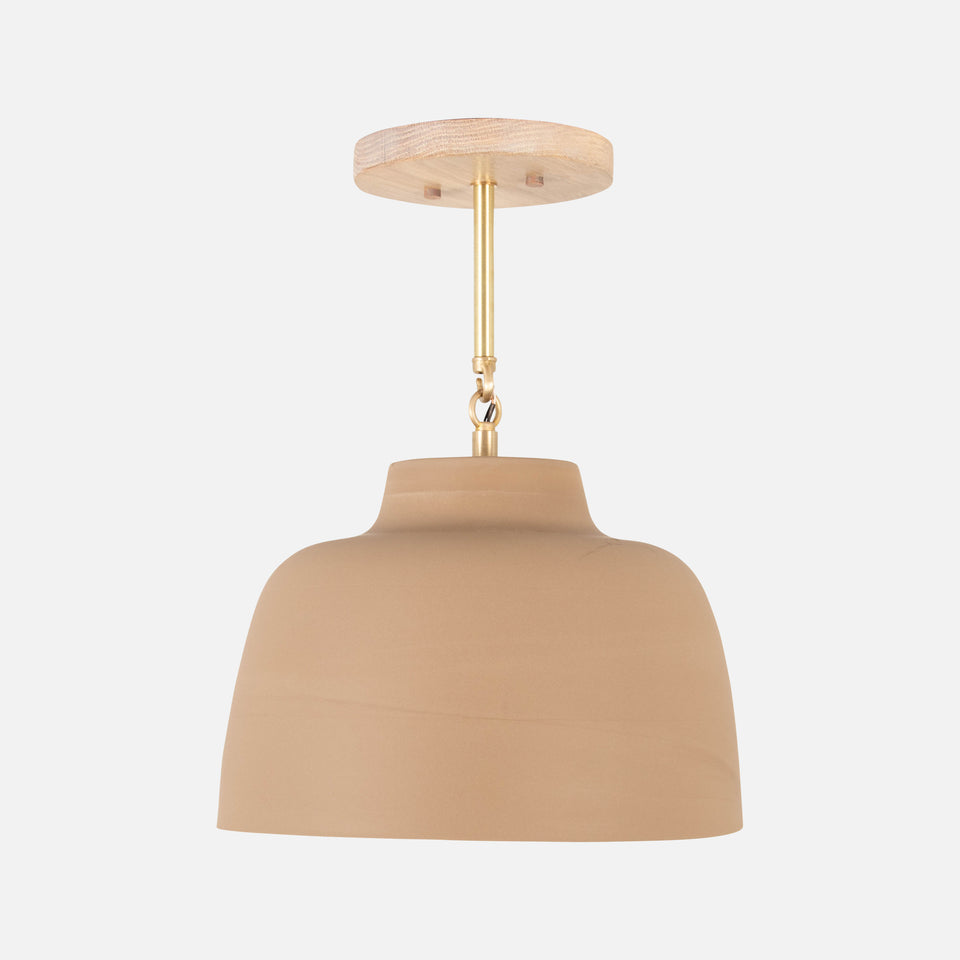 Cornsilk Oak, Classic Brass Arm, Tan Porcelain