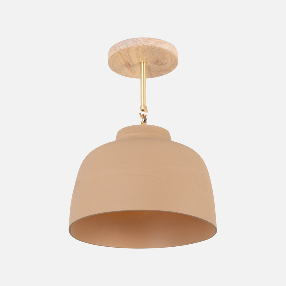 Cornsilk Oak, Classic Brass Arm, Tan Porcelain