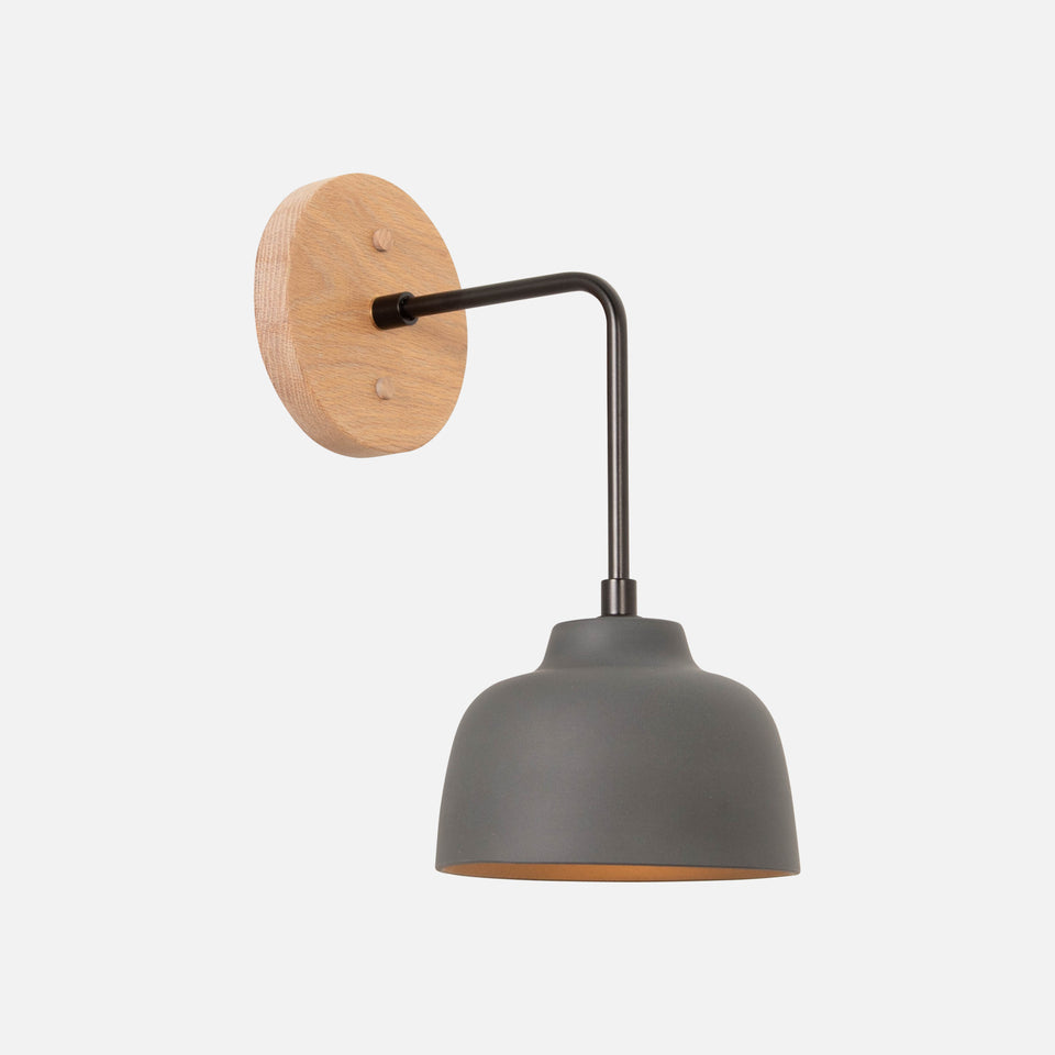 White Oak, Matte Black Arm, Charcoal Porcelain