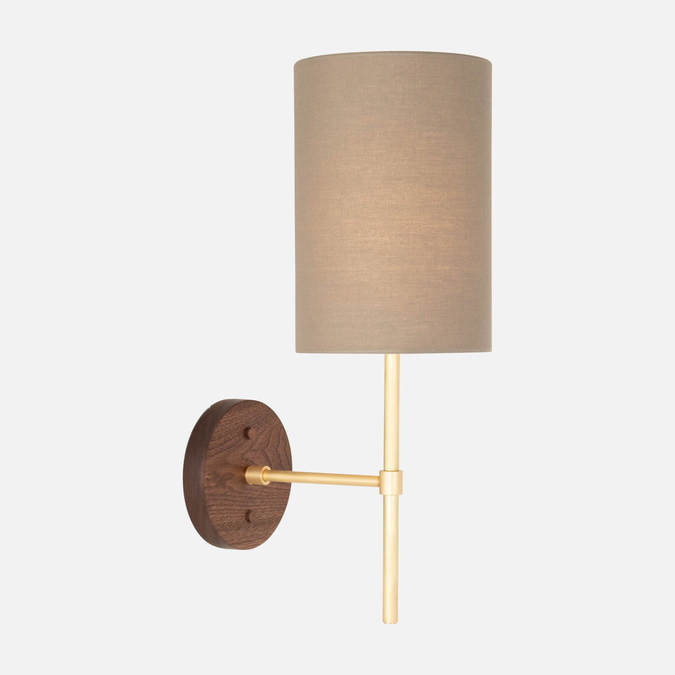 Walnut, Flat Brass, Sage Linen