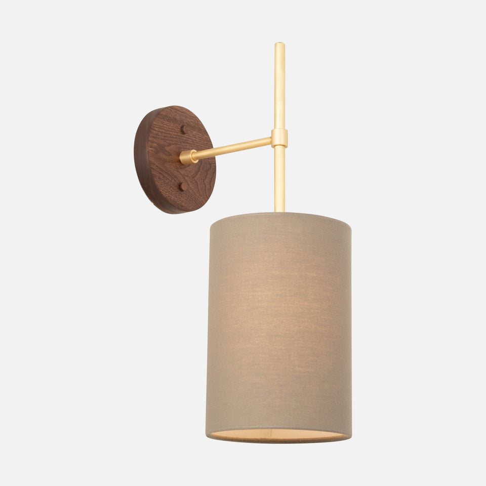 Walnut, Flat Brass, Sage Linen