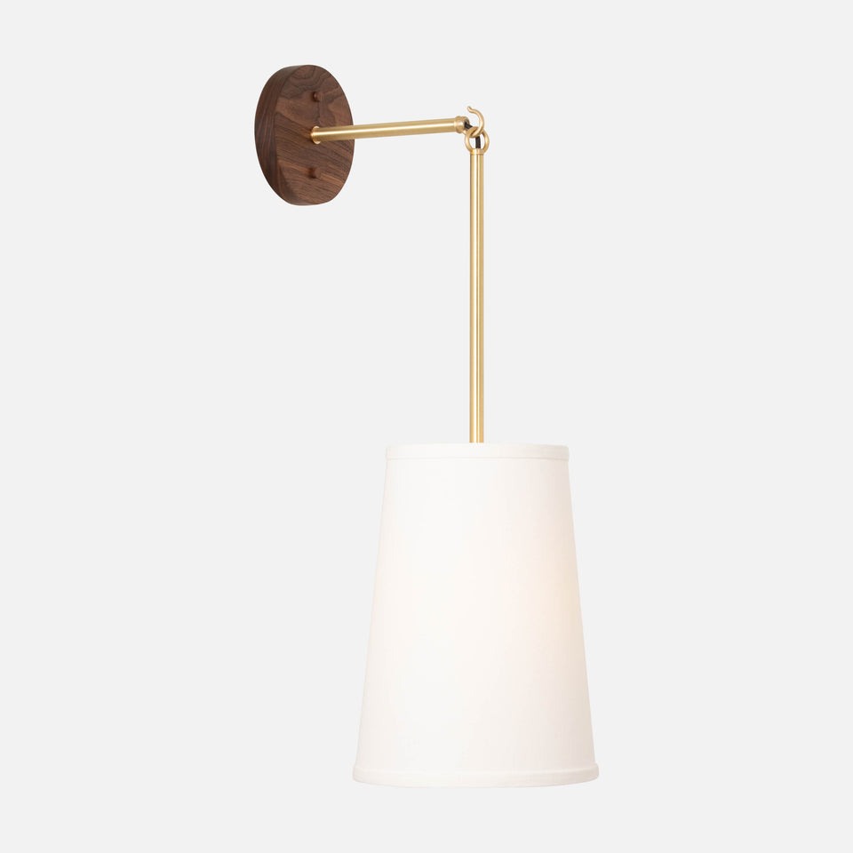 Walnut, Classic Brass, White Linen