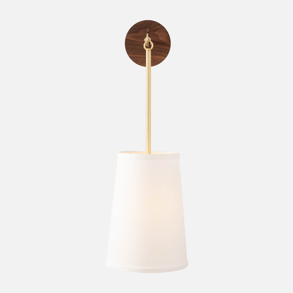 Walnut, Classic Brass, White Linen