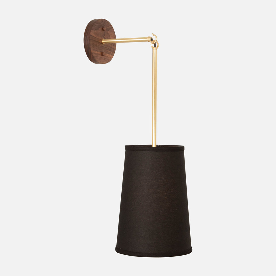 Walnut, Classic Brass, Black Linen