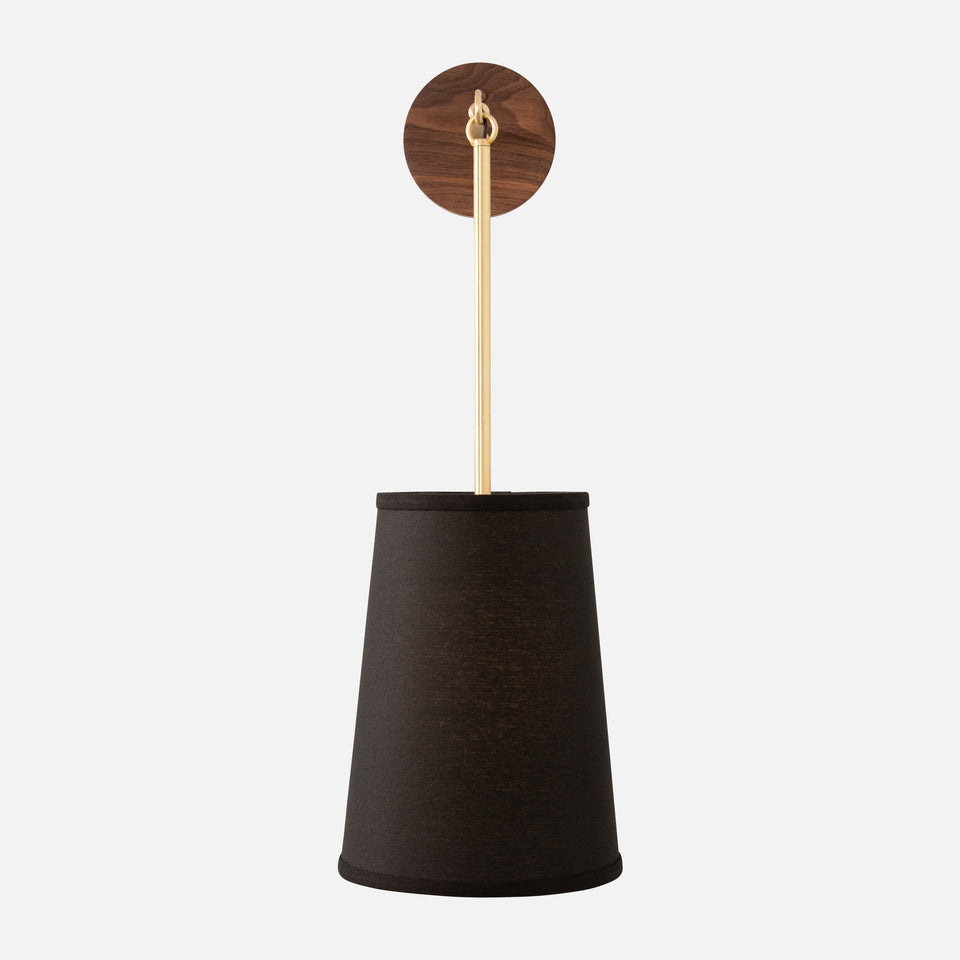 Walnut, Classic Brass, Black Linen