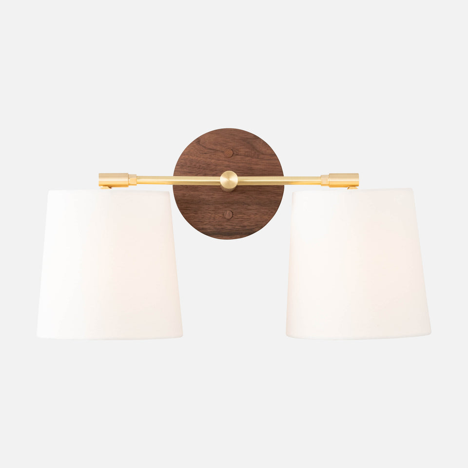 Walnut, Classic Brass, White Linen