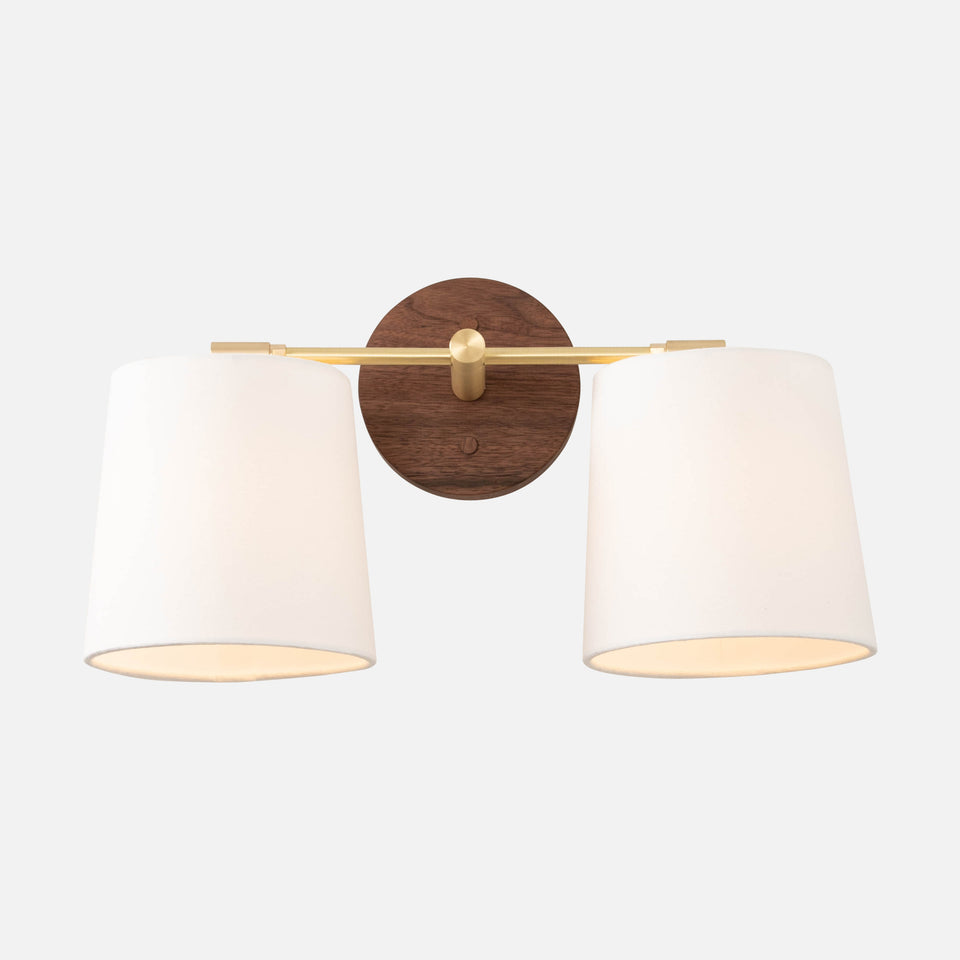 Walnut, Classic Brass, White Linen