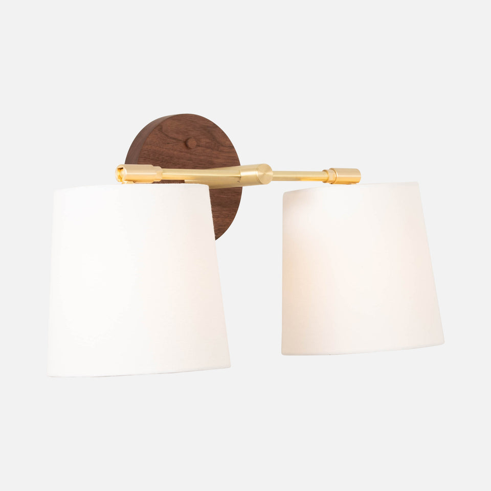Walnut, Classic Brass, White Linen