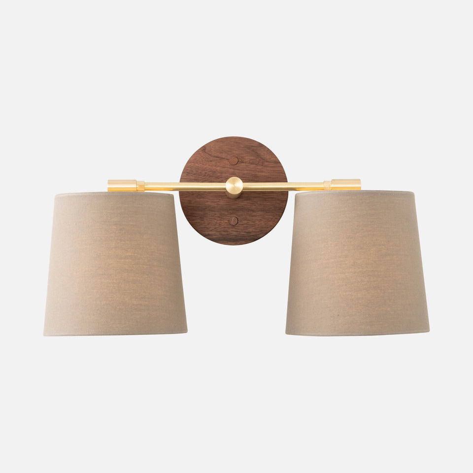 Walnut, Classic Brass, Sage Linen