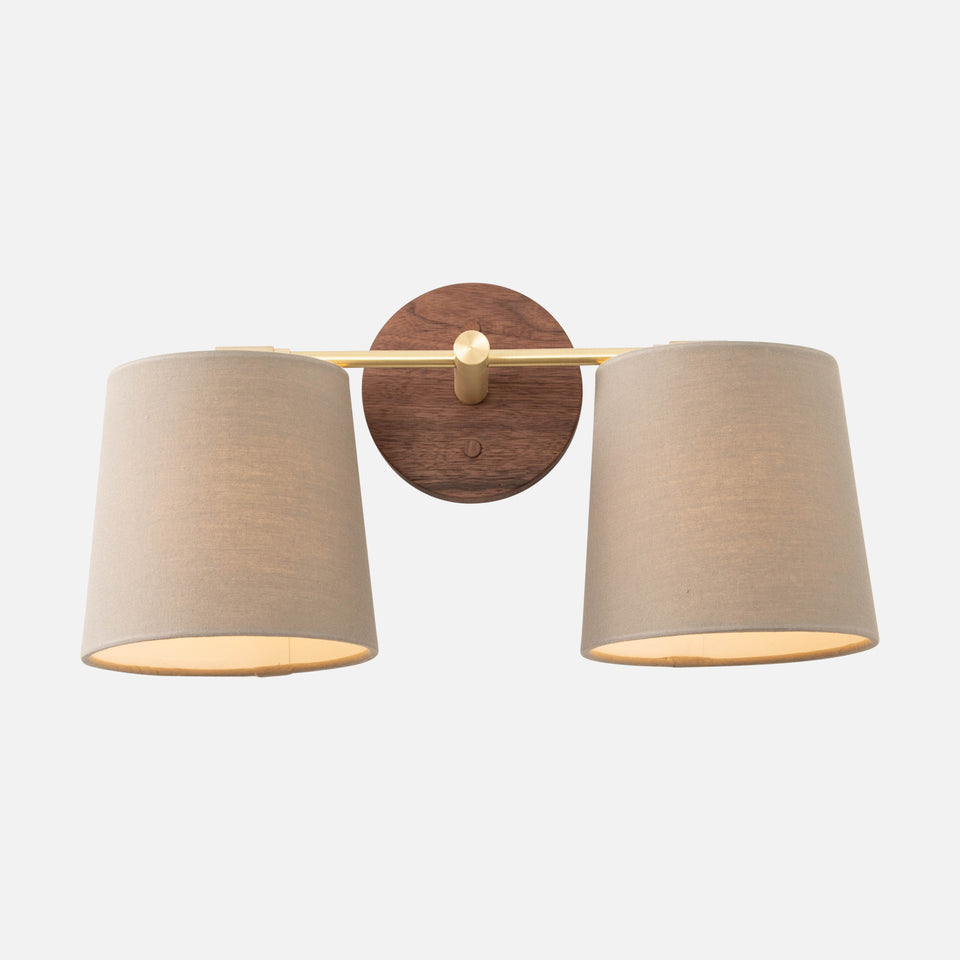 Walnut, Classic Brass, Sage Linen