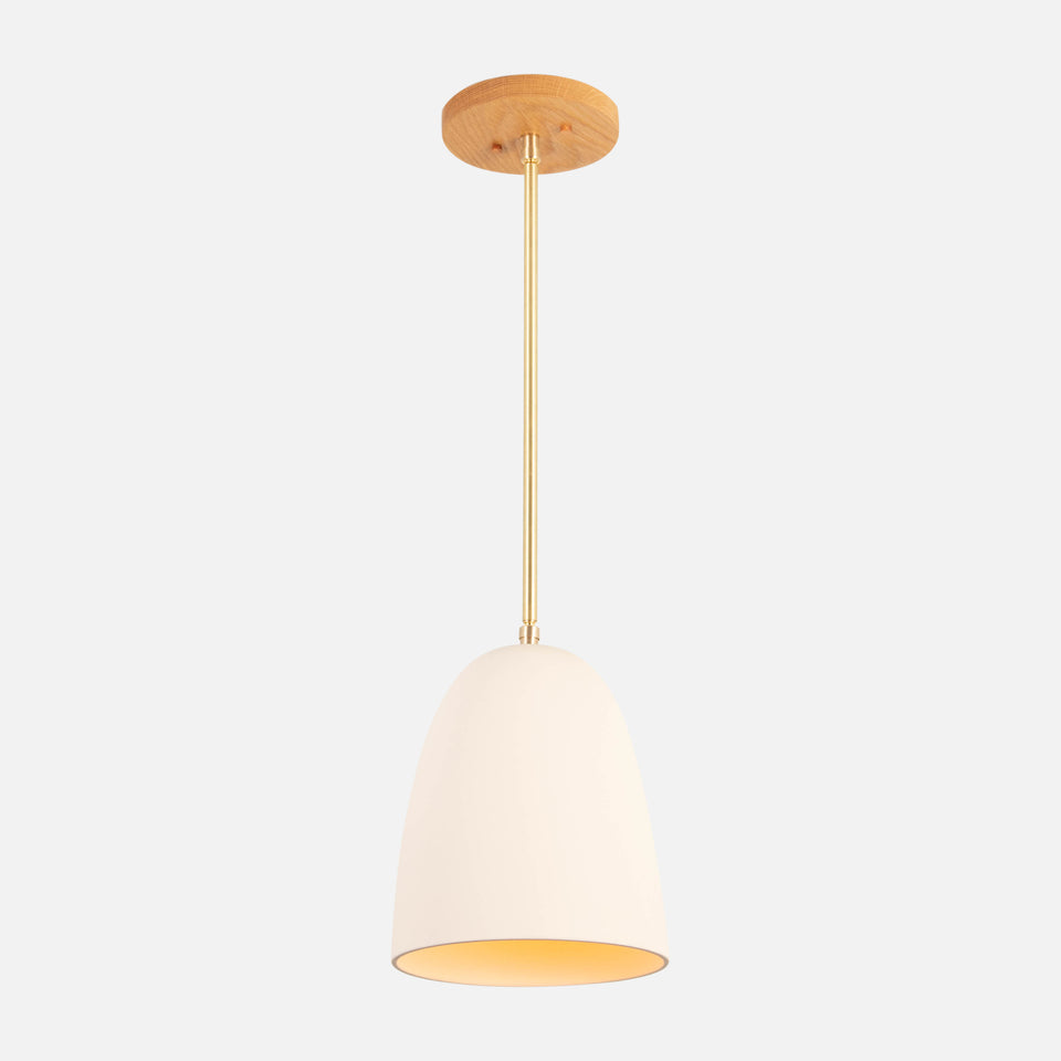 White Oak, Classic Brass, White Porcelain