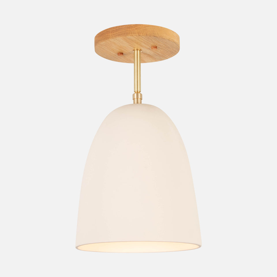 White Oak, Classic Brass, White Porcelain