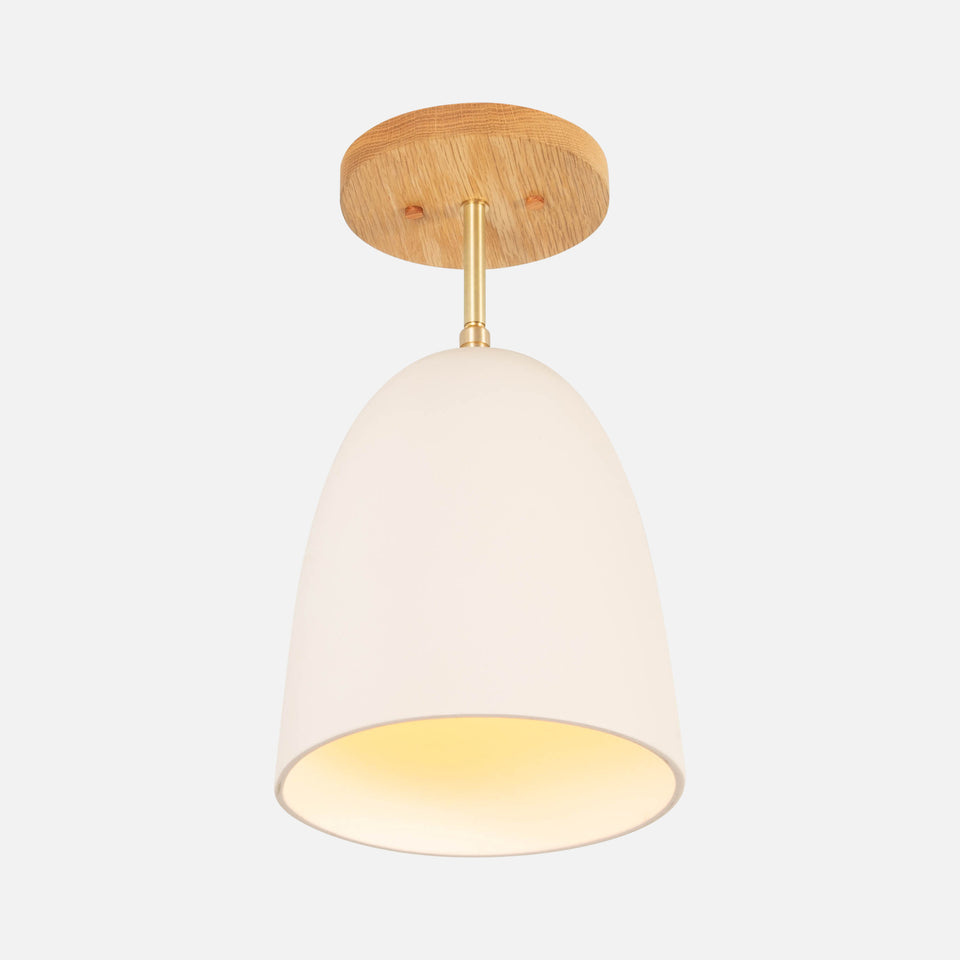 White Oak, Classic Brass, White Porcelain