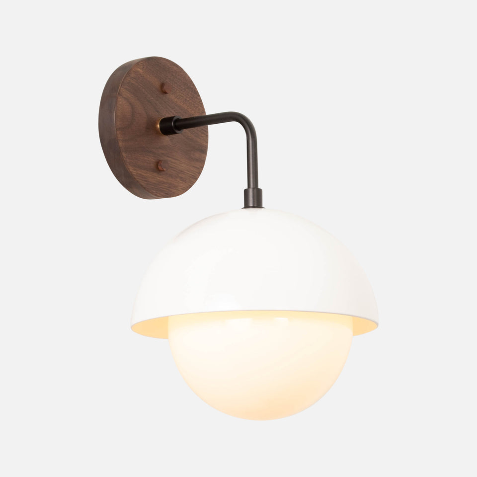 Walnut, Matte Black, Satin White Shade