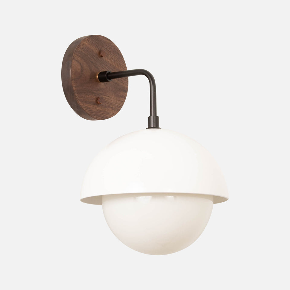 Walnut, Matte Black, Satin White Shade