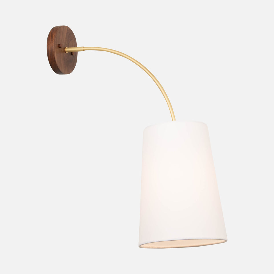 Walnut, Classic Brass, White Linen