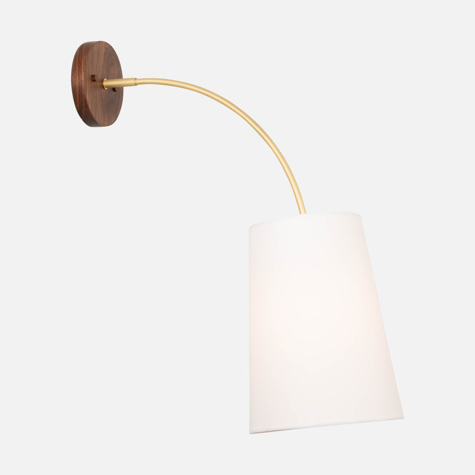 Walnut, Classic Brass, White Linen
