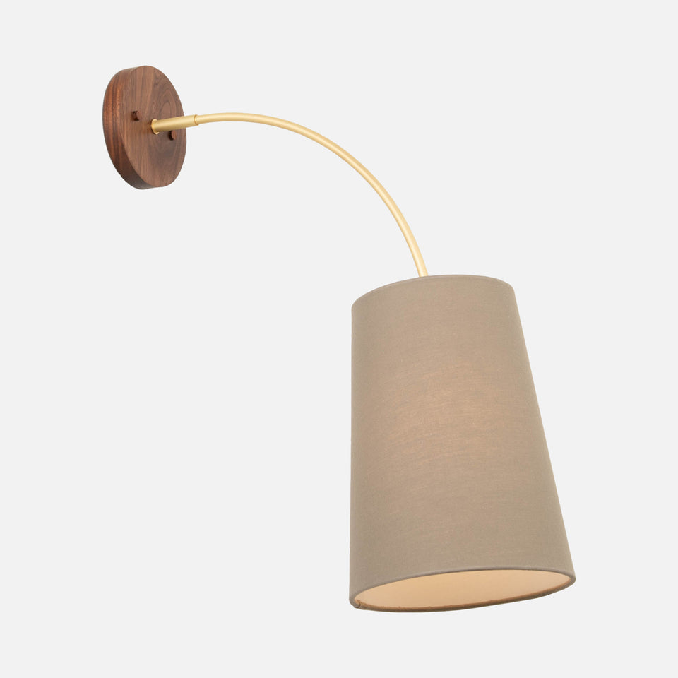 Walnut, Classic Brass, Sage Linen