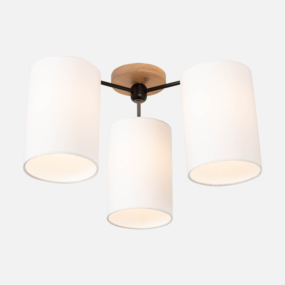 Cornsilk Oak, Matte Black, White Linen