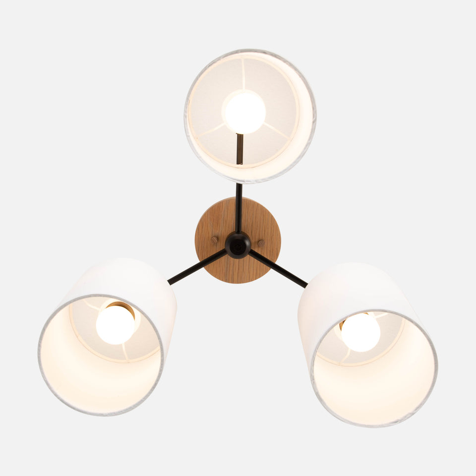 Cornsilk Oak, Matte Black, White Linen