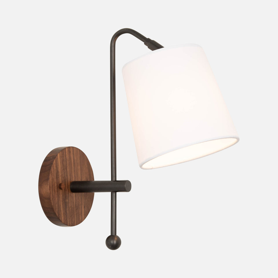Walnut, Oxidized Brass, White Linen