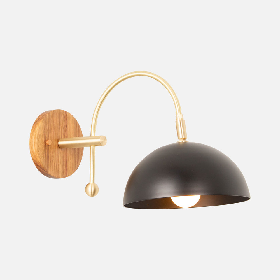 White Oak, Classic Brass Arms, Matte Black Shade