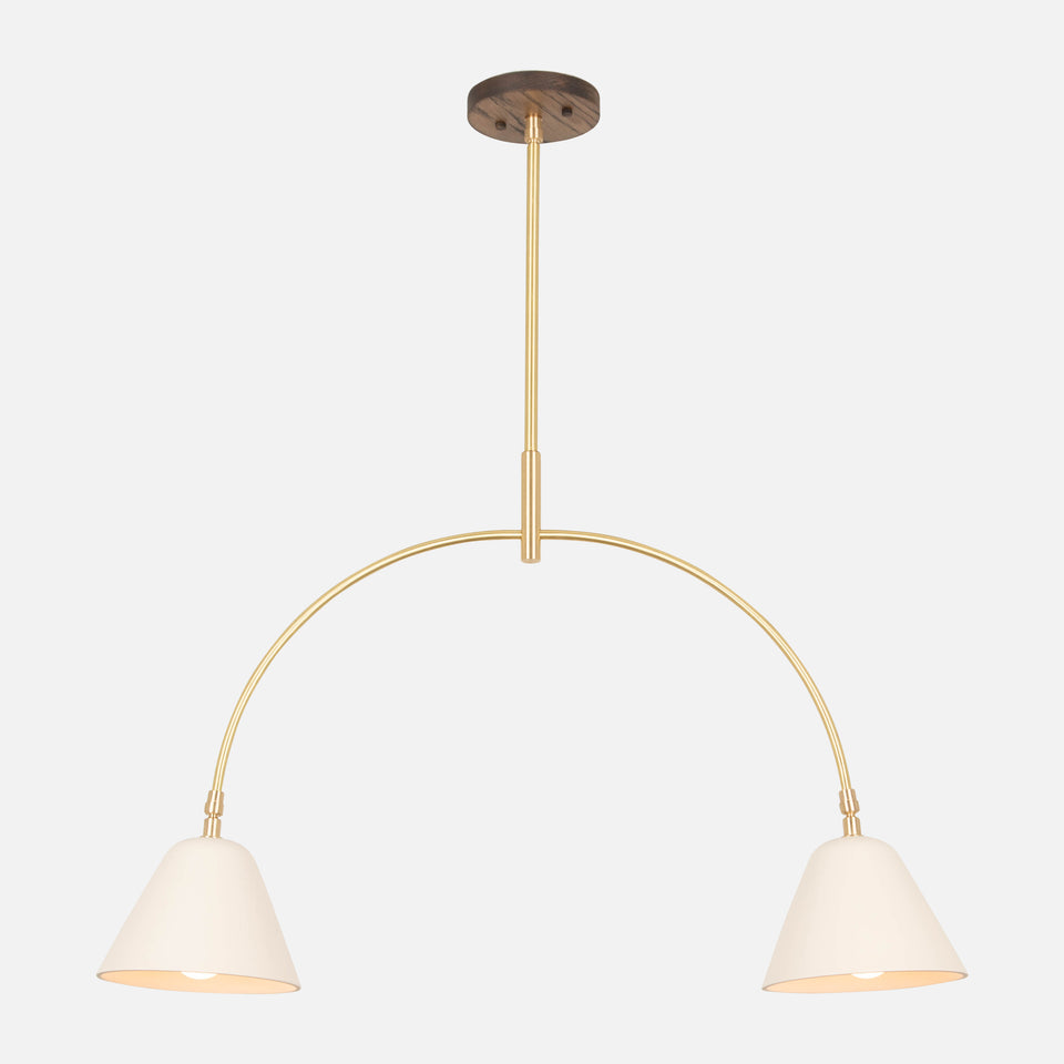 Charcoal Oak, Classic Brass, White Porcelain