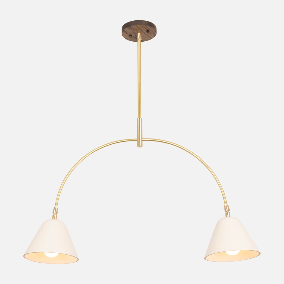 Charcoal Oak, Classic Brass, White Porcelain