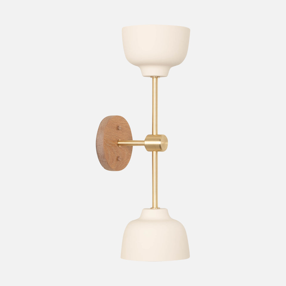 White Oak, Classic Brass Arms, White Porcelain